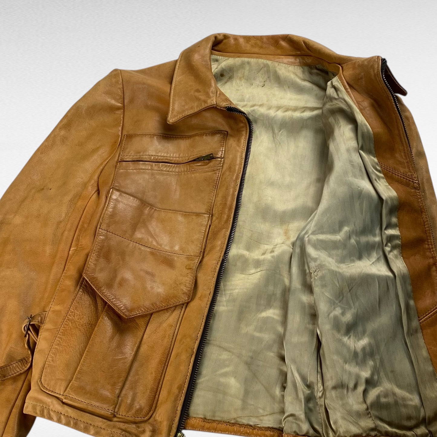 unknown Leather Jacket Brown Size S