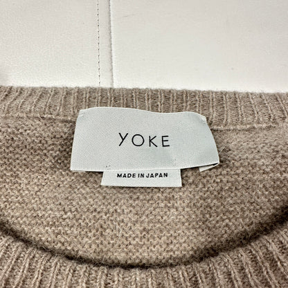 YOKE 19AW Beige Alpaca Wool Crewneck Knit Sweater Size M