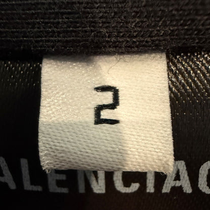 BALENCIAGA Oversized Logo Windbreaker Jacket Black Size 2