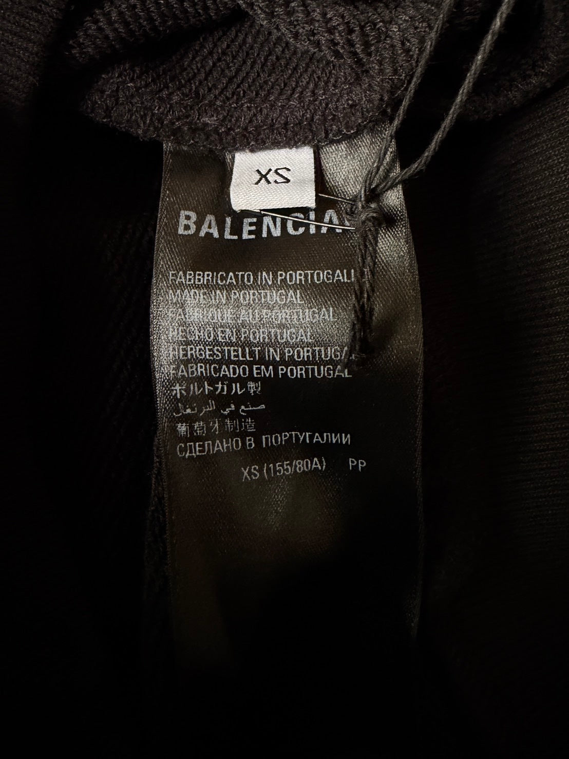BALENCIAGA 2020s Cotton Cropped Hoodie Black Size XS