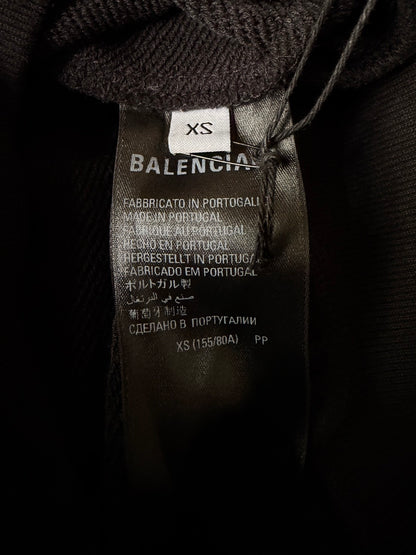 BALENCIAGA 2020s Cotton Cropped Hoodie Black Size XS
