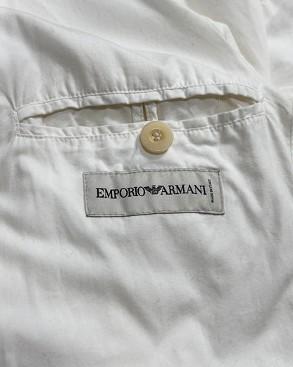 Emporio Armani 2000s Linen Stand Collar Zip Jacket Size 50