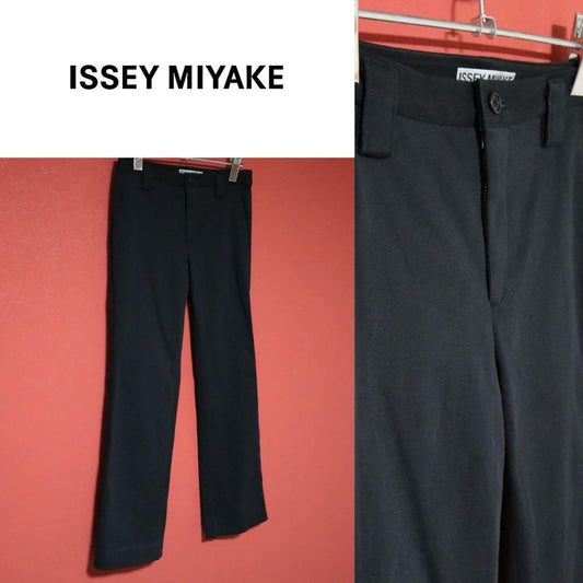 Issey Miyake Black Cotton Stretch Skinny Pants Size 2