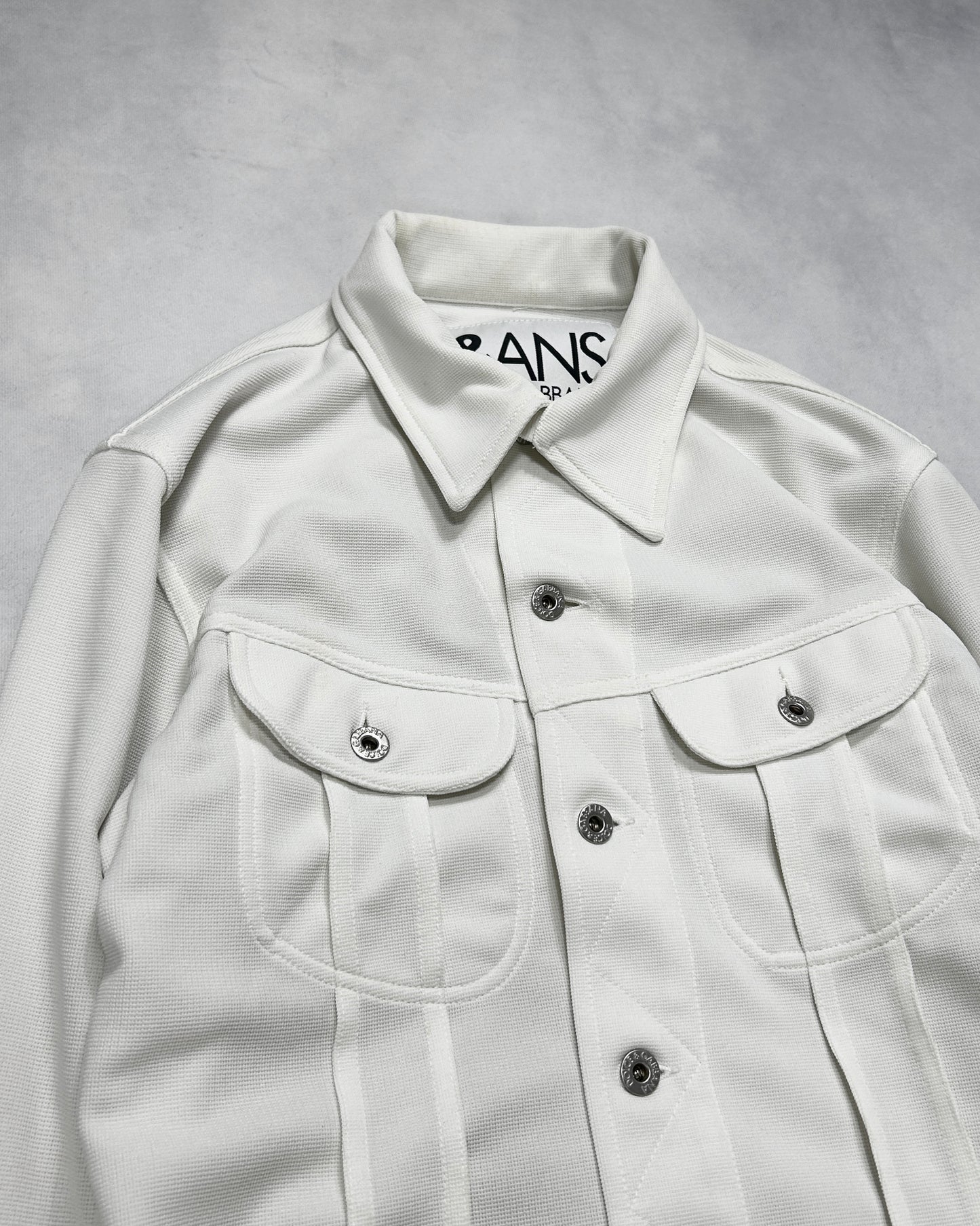 J&ANS DOLCE&GABBANA White Piqué Trucker Jacket Size M
