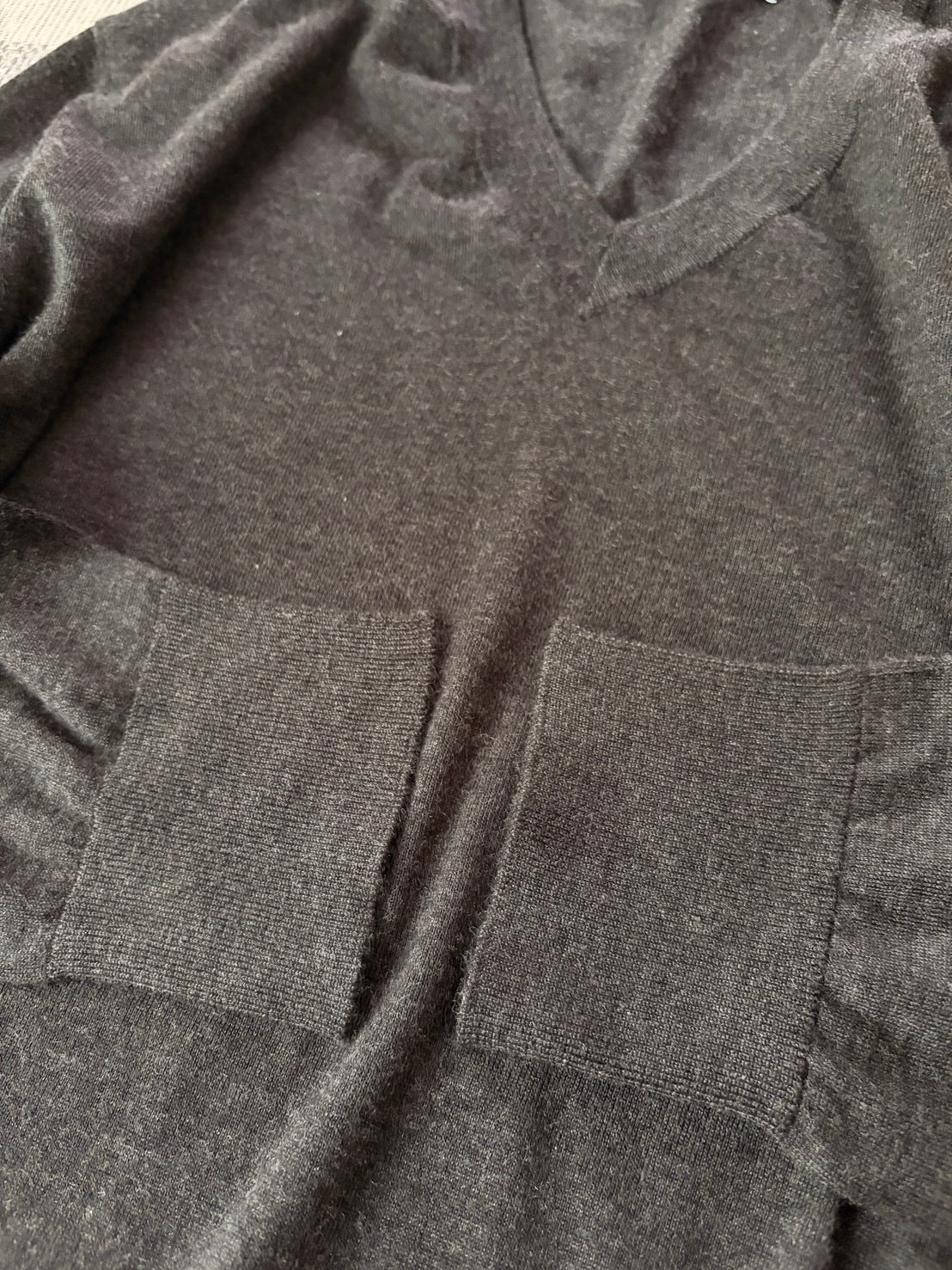 DOLCE & GABBANA 2010s Cashmere V-Neck Grey Black Size M