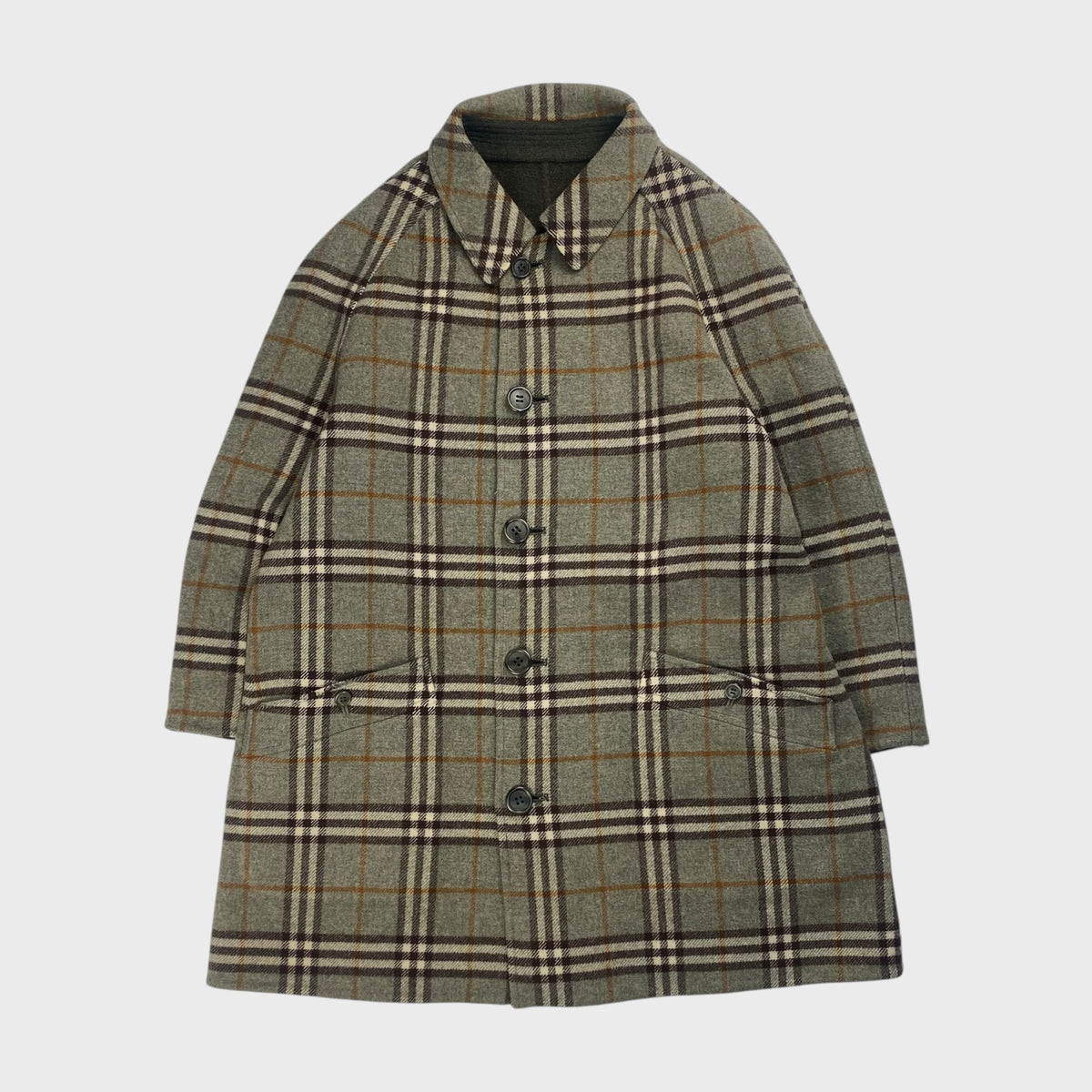Burberrys' 90s Reversible Wool Short Coat Nova Check Size M