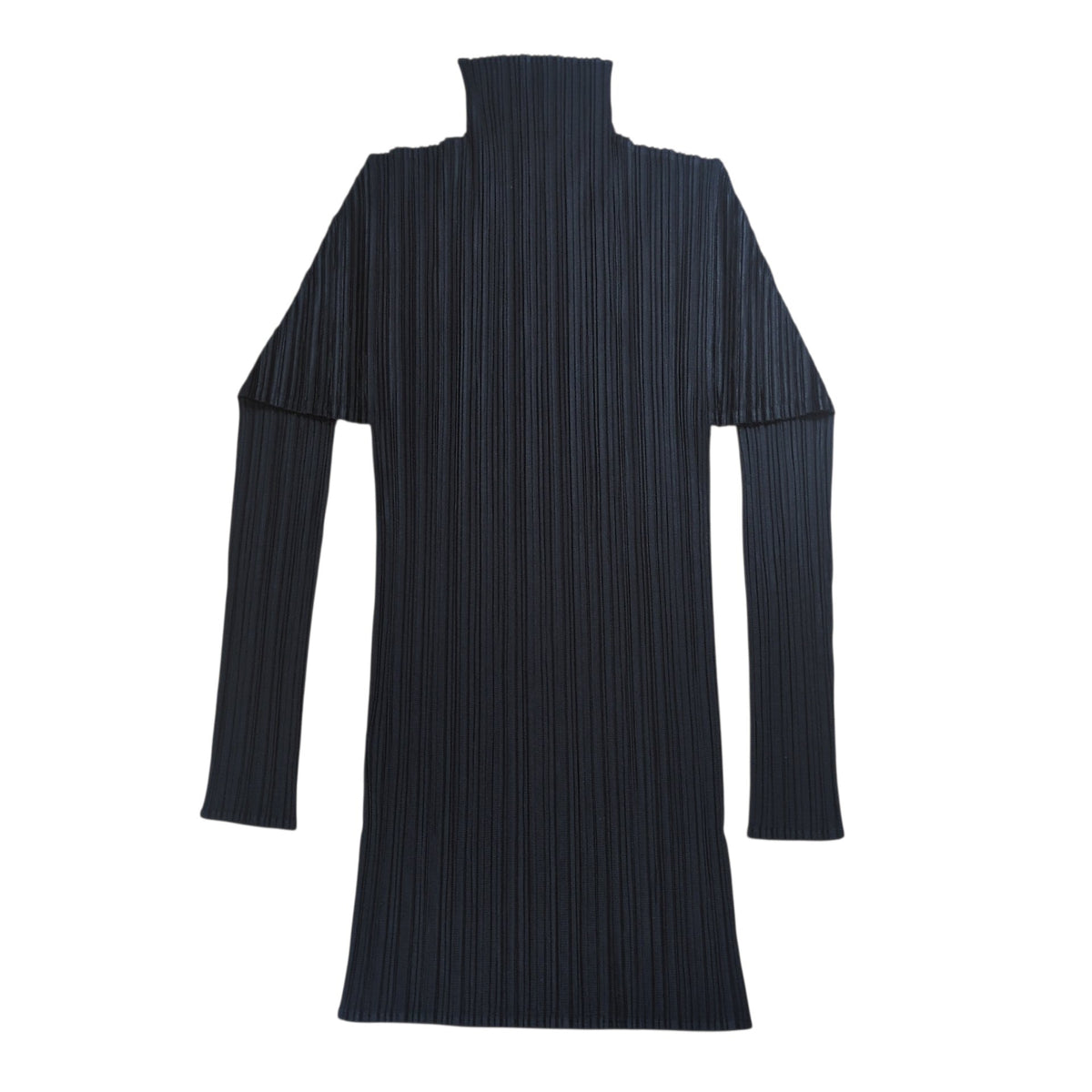 PLEATS PLEASE ISSEY MIYAKE Black High Neck Long Sleeve Shirt Size 3