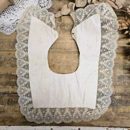Euro antique 10s Lace Collar Beige Size FREE