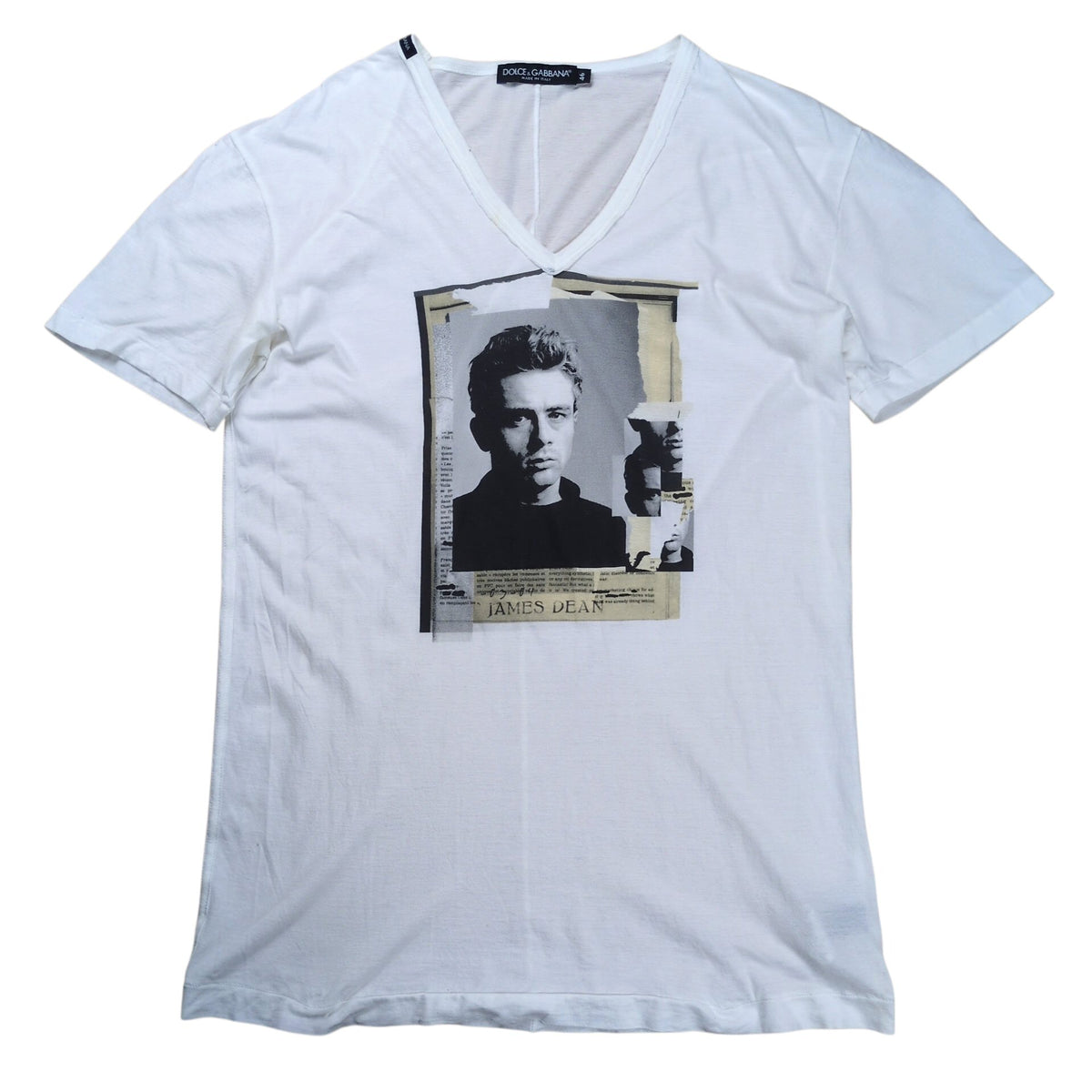 Dolce & Gabbana James Dean Photo T-Shirt White Size 48