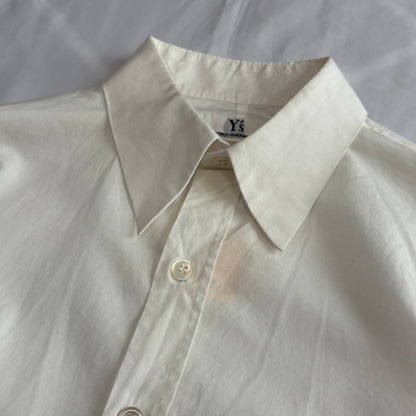 Y's 80s-90s White Cotton Flare Design Shirt Size 3