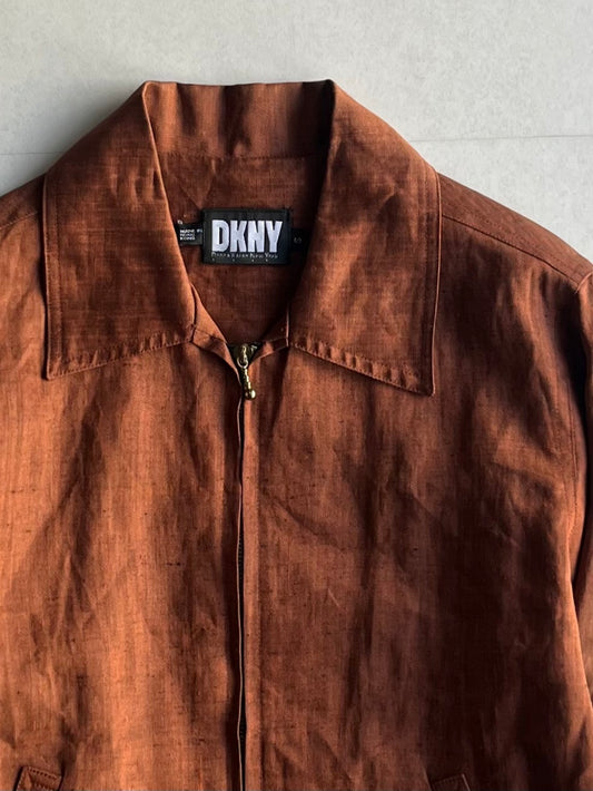 DKNY Brown Linen Jacket Size S