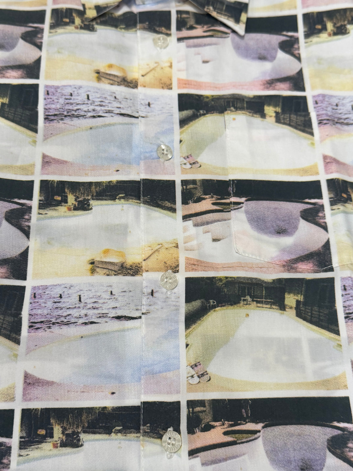 STUSSY Skate Pool All Over Print Shirt Size L