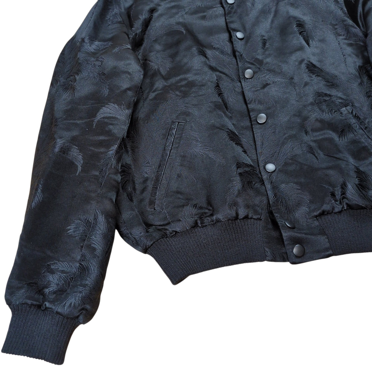 SAINT LAURENT Black Souvenir Bomber Jacket Size 36