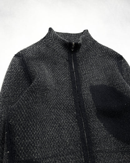 Label Under Construction Zip-Up Intarsia Knit Coat Size M