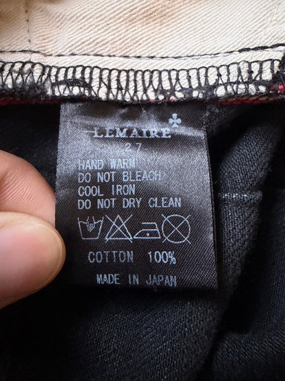 LEMAIRE 90s Embroidered Slim Black Denim Pants Size 27