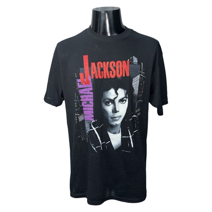 Michael Jackson 80s BAD TOUR 88 80's Vintage T-Shirt Black Size XL