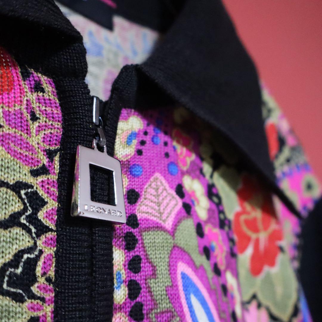 Vintage LEONARD Silk Blend Paisley Panel Knit Jacket Size M