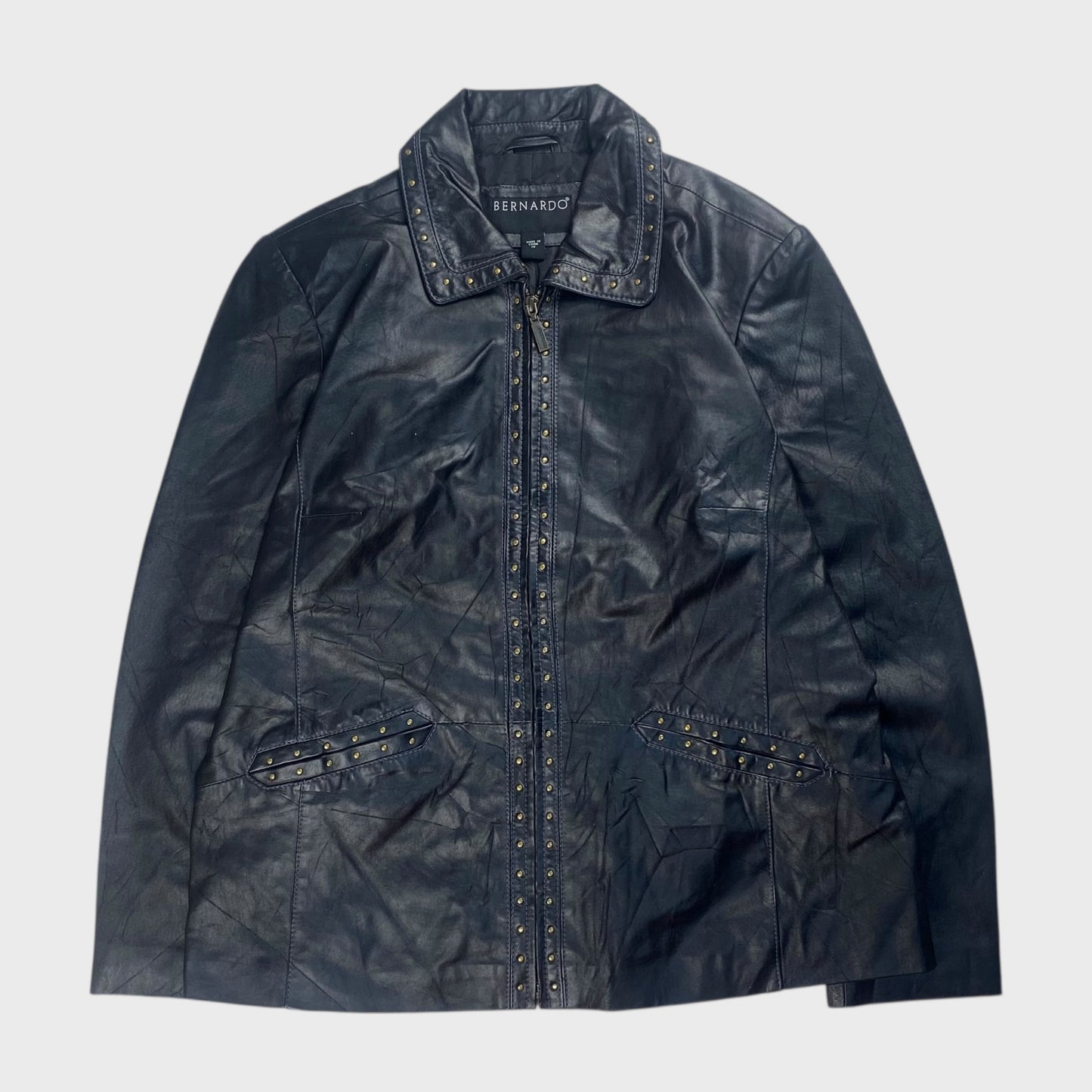 BERNARDO Leather Jacket Black Size L