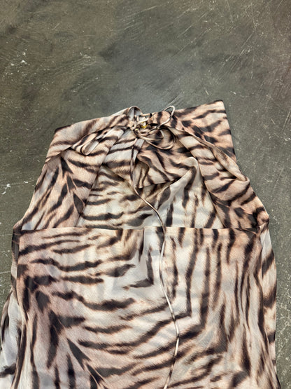 Room SERVICE Light Gold Tiger Polyester Pants Size S