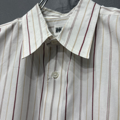 ISSEY MIYAKE Cotton Stripe S/S Shirt White