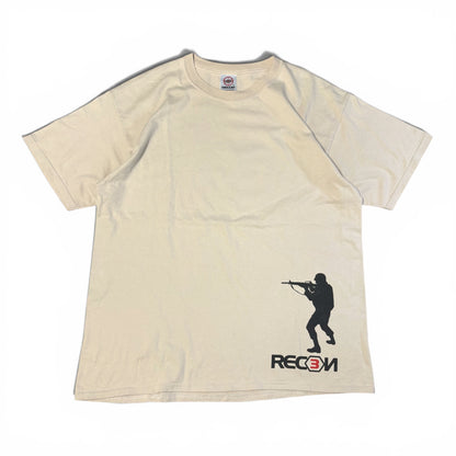 Vintage 00s Recon Barbed Wire Soldier Print Tee Size XL