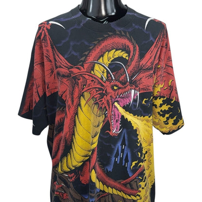 LIQUID BLUE Vintage All-Over Print Dragon & Knight Size XXL