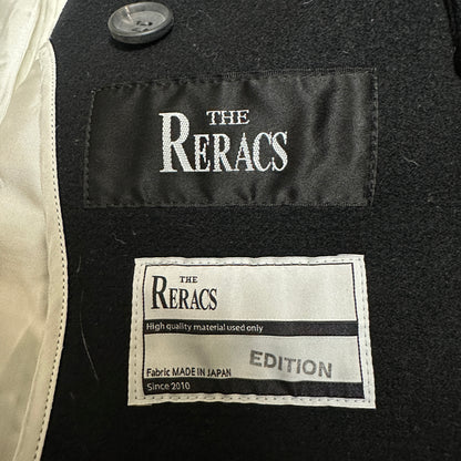 THE RERACS Black Wool Single Breasted Chester Coat