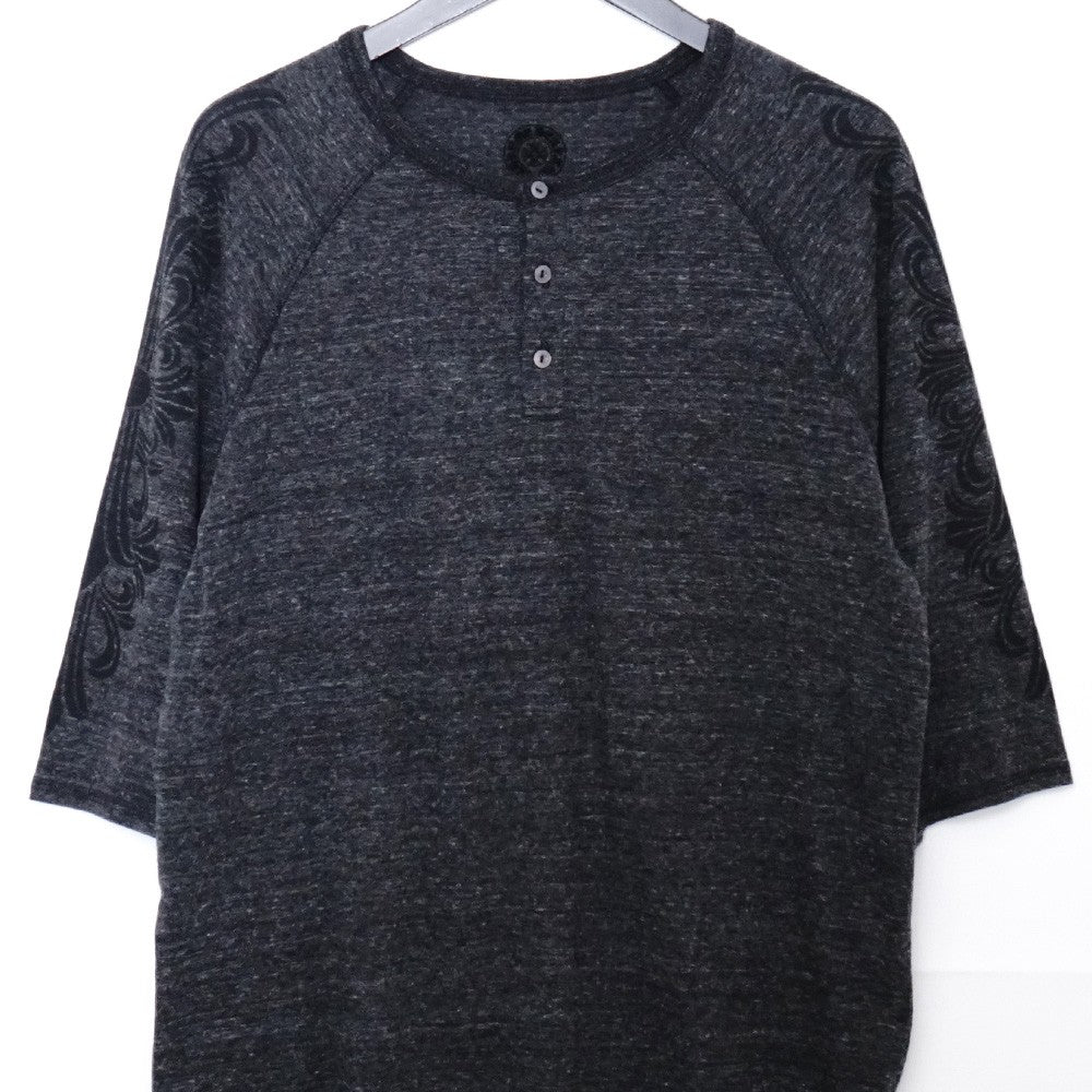 CHROME HEARTS Old Henry Neck Floral T-Shirt Gray Size XL