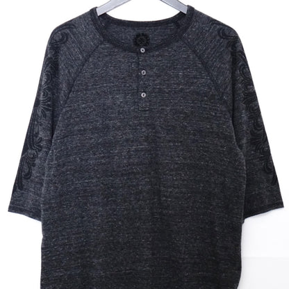 CHROME HEARTS Old Henry Neck Floral T-Shirt Gray Size XL