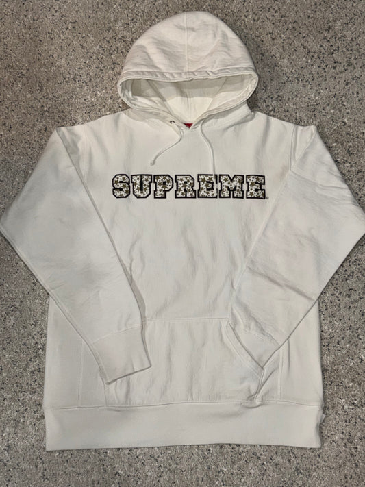 Supreme Collegiate Patchwork Leather Hoodie Size L