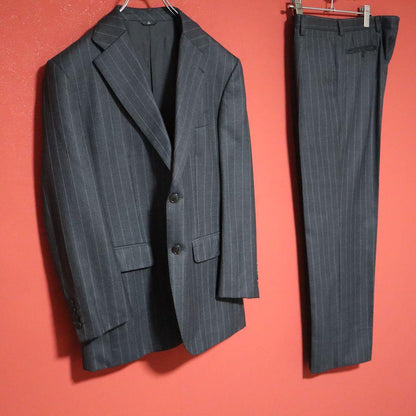 Lanvin Gray Cashmere Blend Striped Jacket Size M