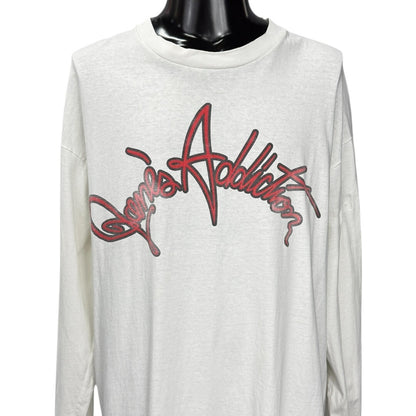 JANE'S ADDICTION 90s Vintage Tour Long Sleeve T-Shirt White Size XL