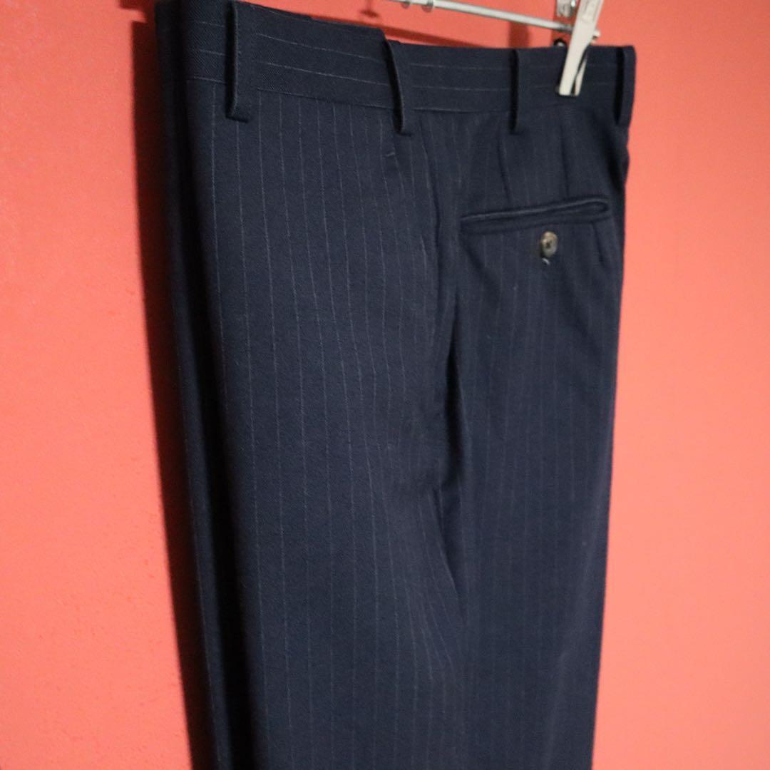 Burberrys 90s Vintage Tasmania Wool Pinstripe Suit Blue Blazer