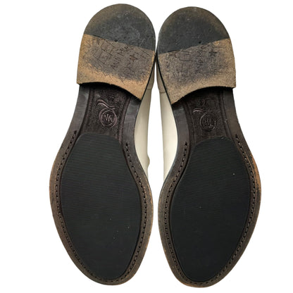 McQ Old 6-Hole Plain-Toe Leather Shoes Ivory Size EU 42
