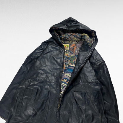 unknown Leather Hoodie Black Size L