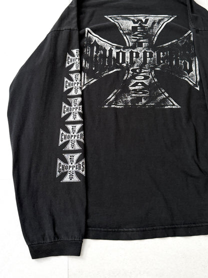 Vintage west coast choppers 90s Faded Cross Design Long Sleeve Tee