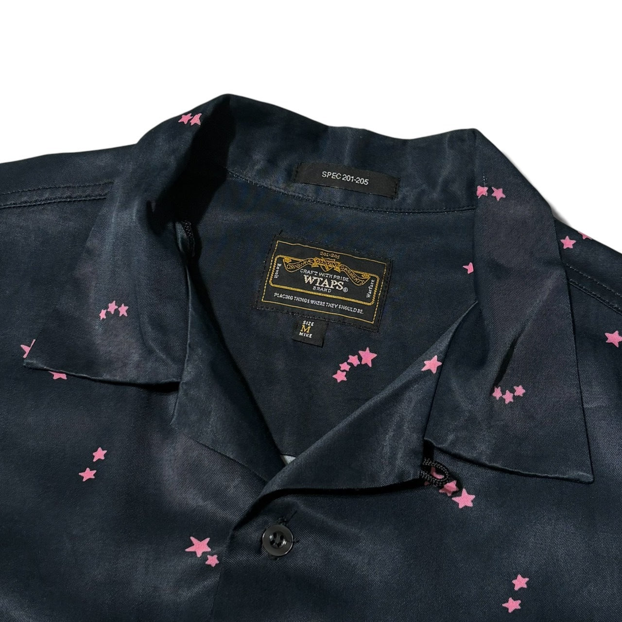 WTAPS Star Pattern Open Collar Rayon Blend S/S Shirt Size M