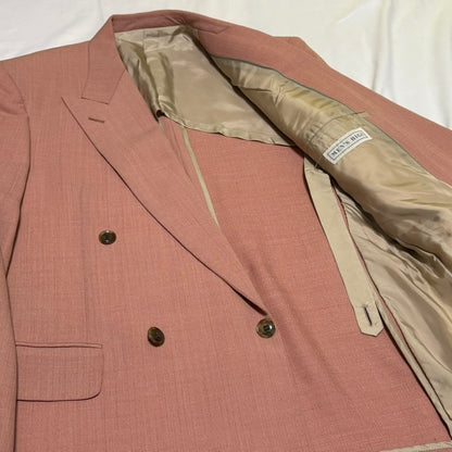 MEN'S BIGI 80s/90s Salmon Pink DB Tailored Jacket