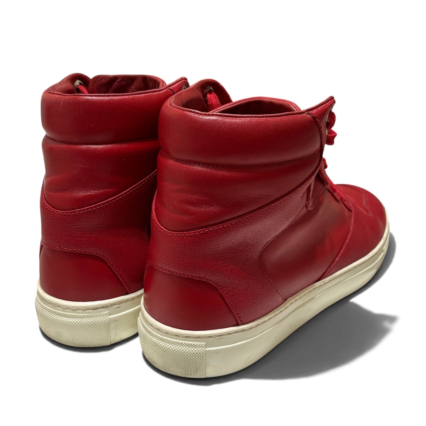 Balenciaga Panelled Leather High Red Size 43