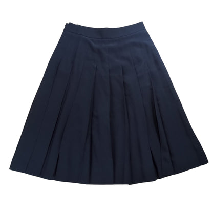 PRADA Silk Pleats Skirt Navy Size 38