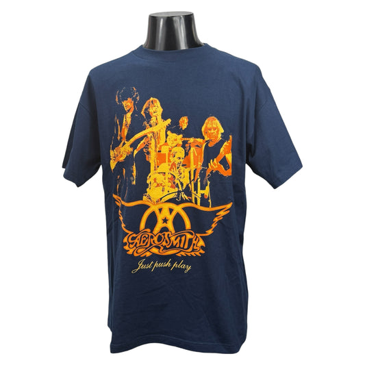 Aerosmith 00s JUST PUSH PLAY WORLD TOUR 2002 Y2K T-Shirt Size L