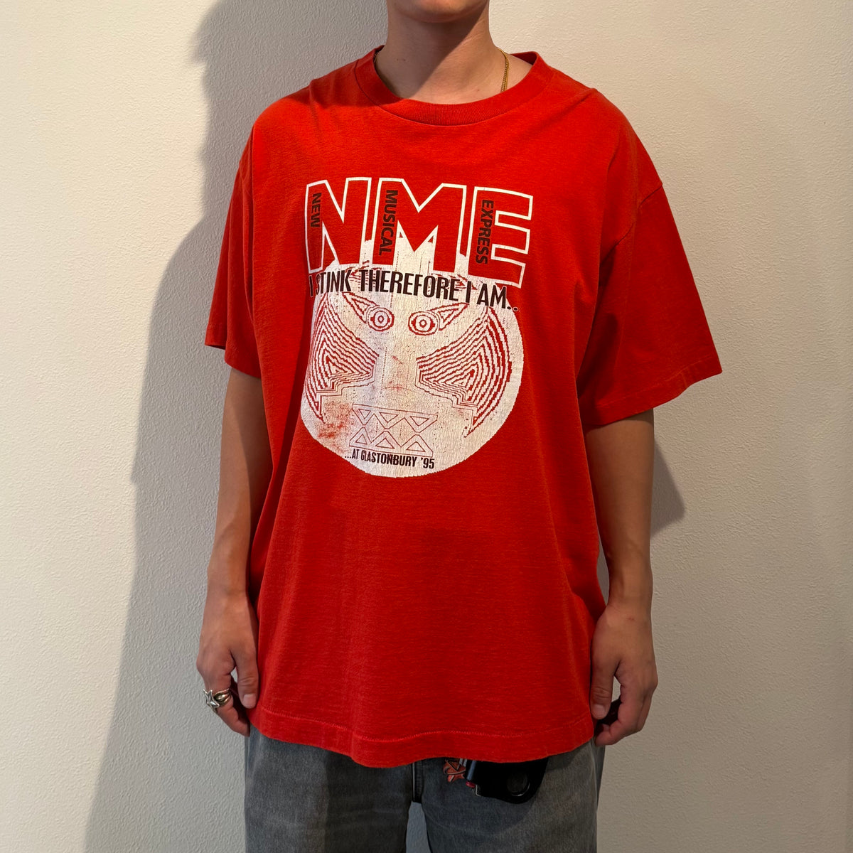GLASTONBURY 90s NME Prodigy Graphic T-Shirt Red Size XL