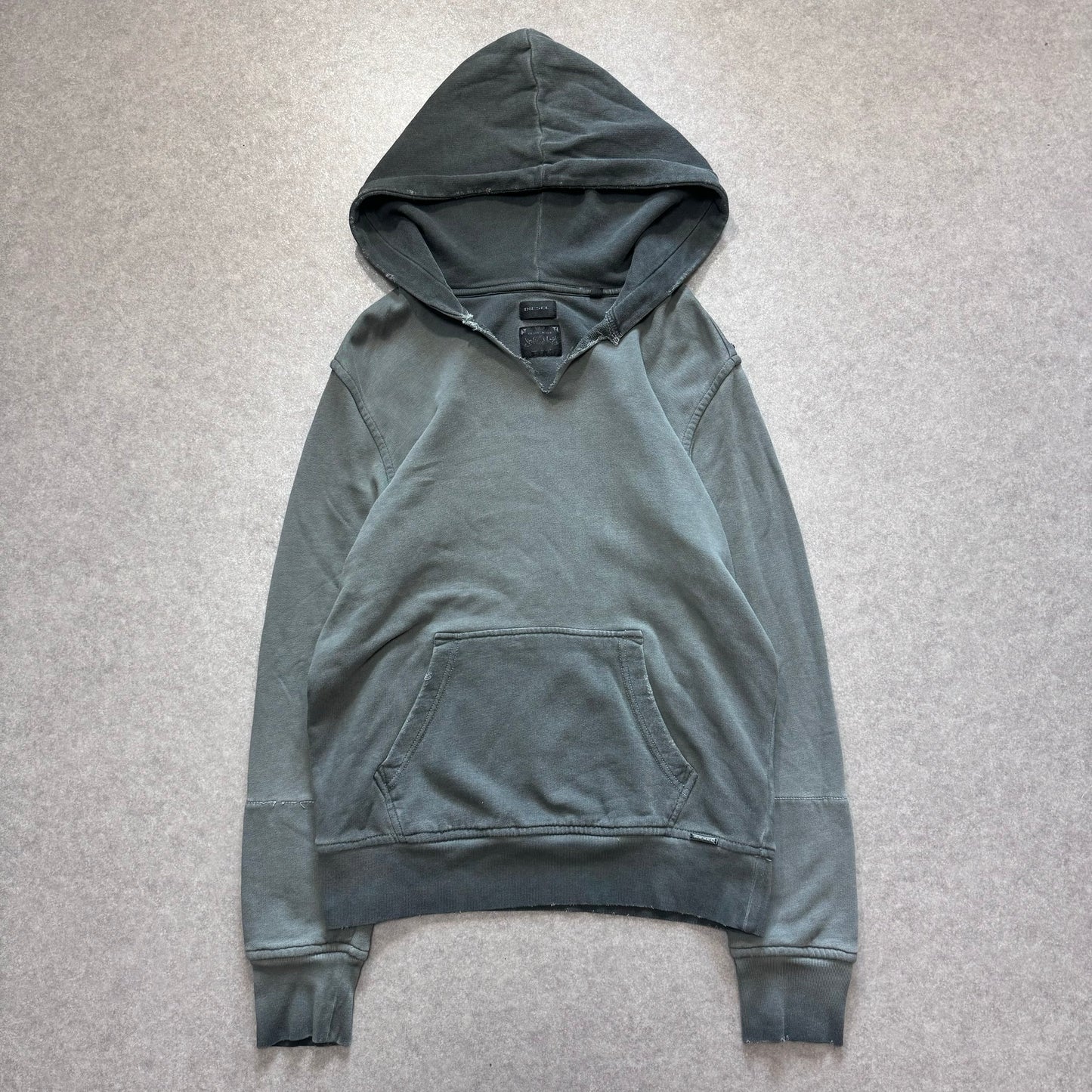 Diesel 00s Gray Fade Design Hoodie Size M