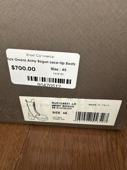 rick owens SS23 Army Long Bogun Boots