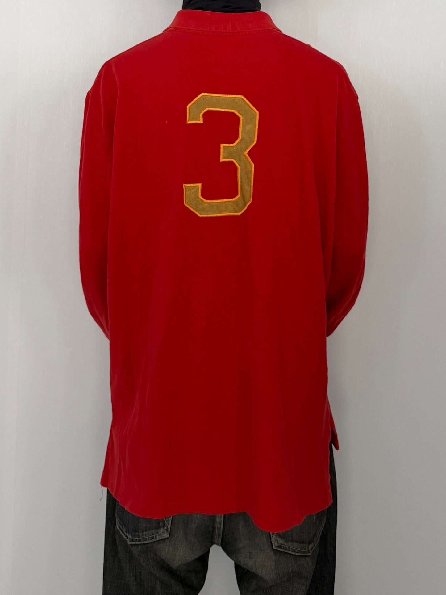 Polo Ralph Lauren Red Number Polo Shirt Size L