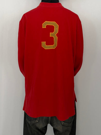 Polo Ralph Lauren Red Number Polo Shirt Size L