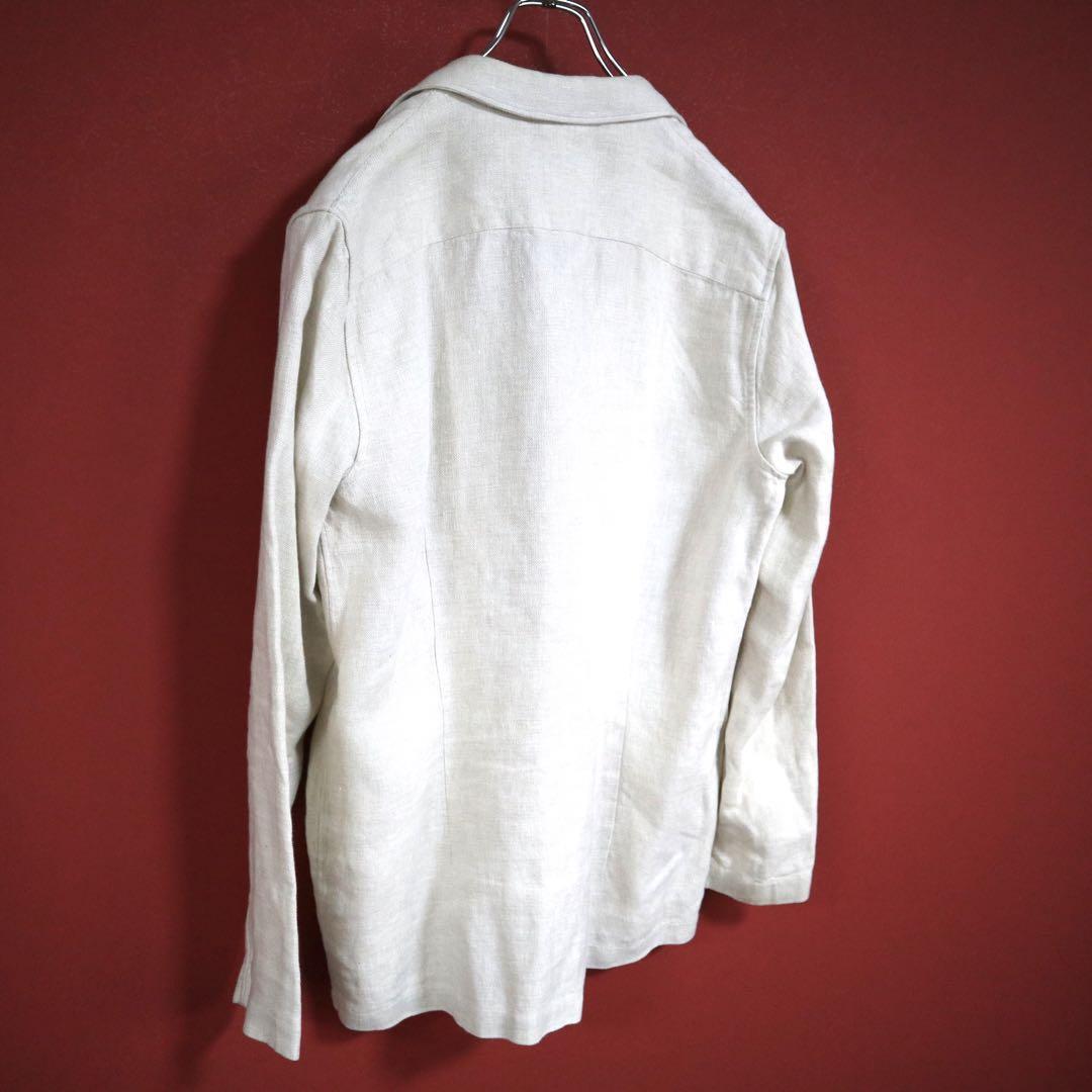 Lardini Off-White Linen Oversized Tailored Jacket Size S
