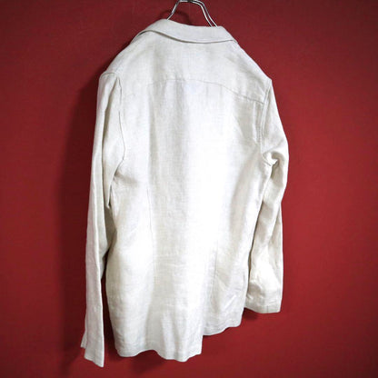 Lardini Off-White Linen Oversized Tailored Jacket Size S