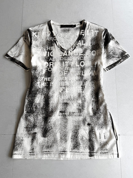 FUGA Distressed Typography Tee Size 44
