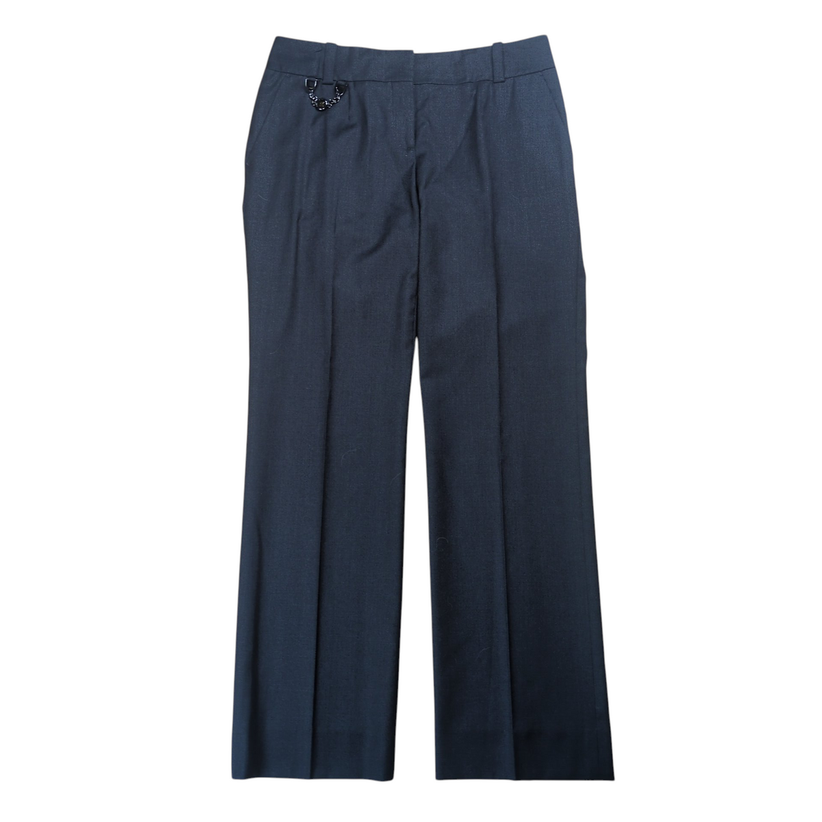 Celine Triomphe Chain Center Press Wool Slacks Gray Size 38